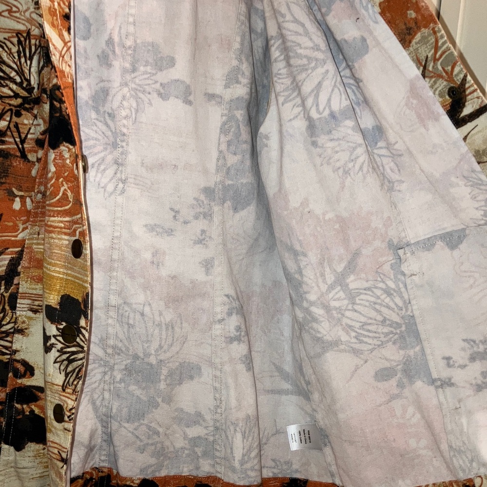 Coldwater Creek Women’s Blazer Jacket Autumn Floral Print 100% Cotton Button - Picture 5 of 6